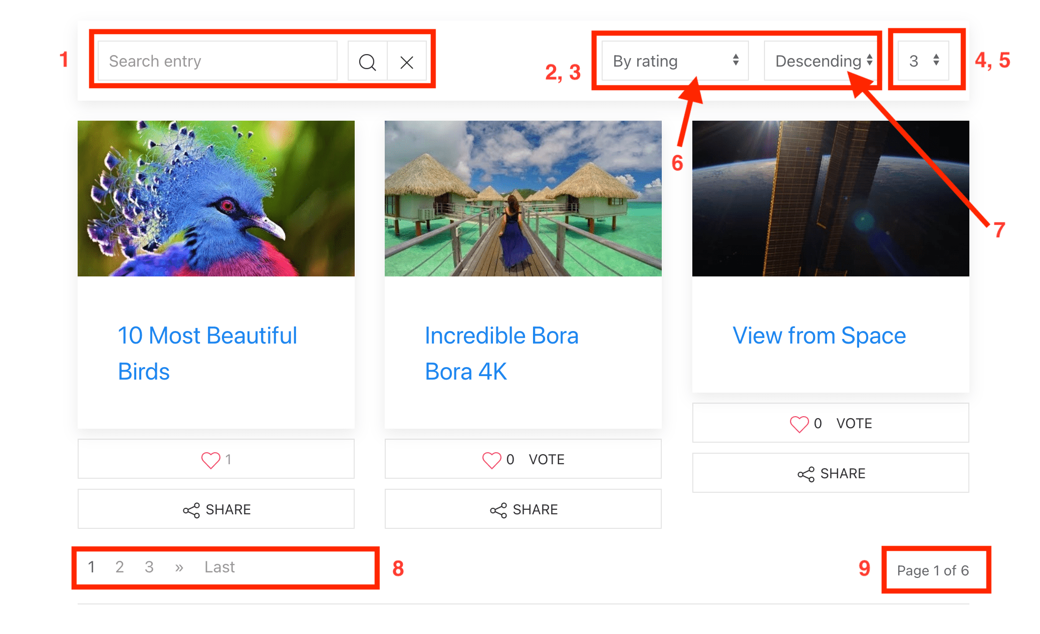 NorrCompetition - Contest Layout - Filtering options - front-end