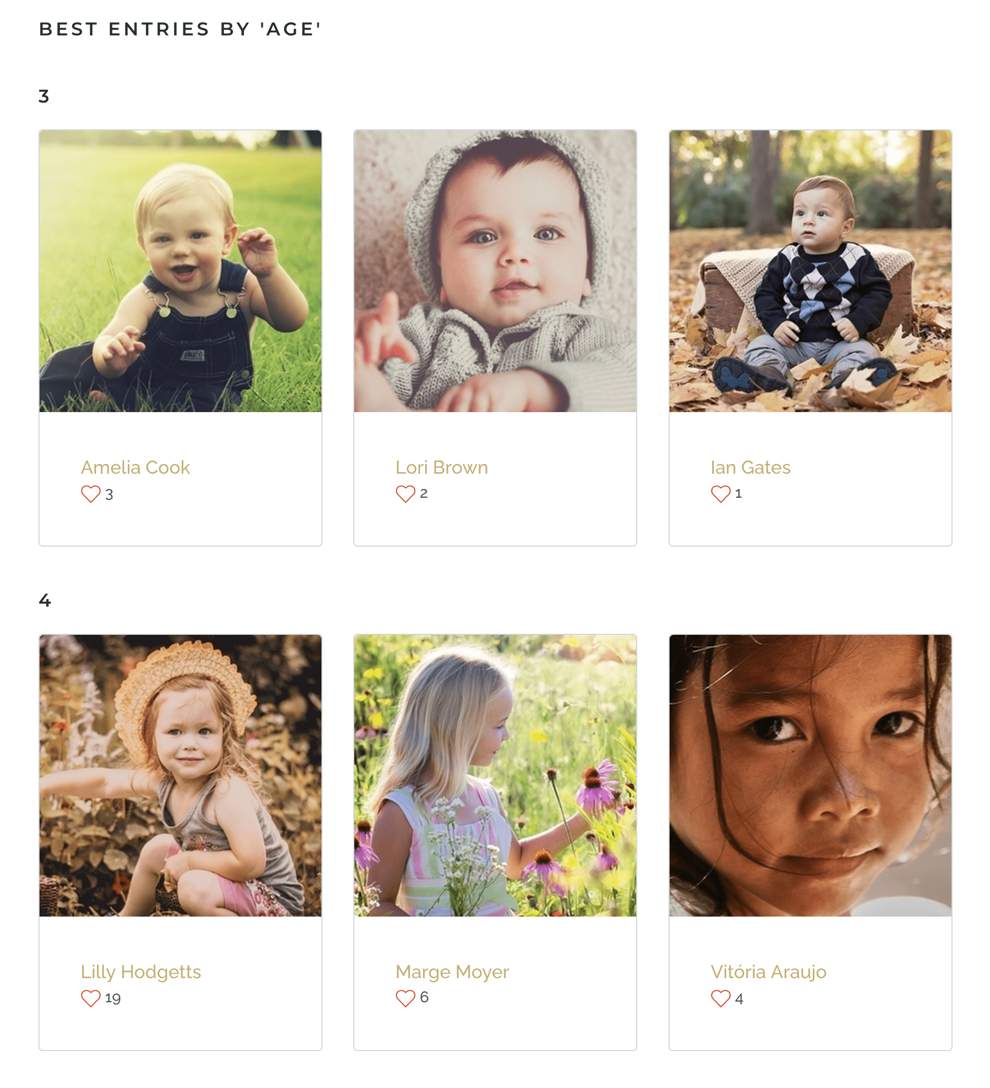 NorrCompetition - grouping by field - front-end