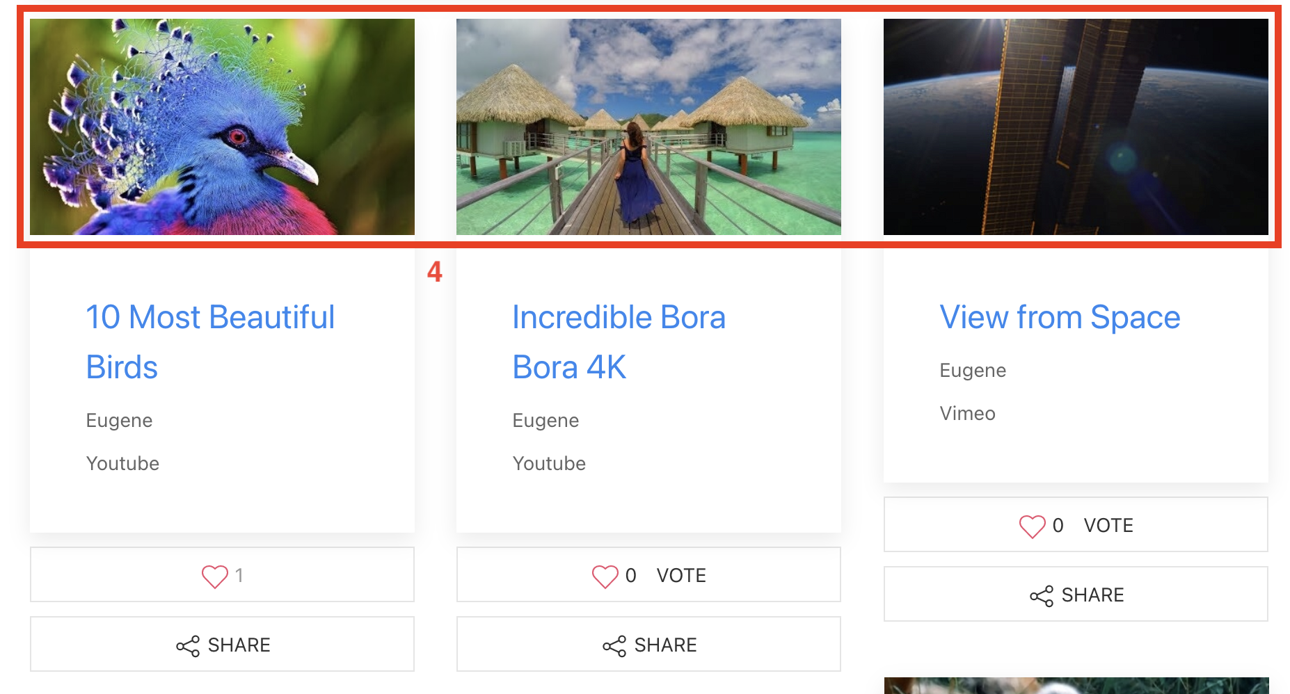 Play video - parameter is disabled. Video thumbnails