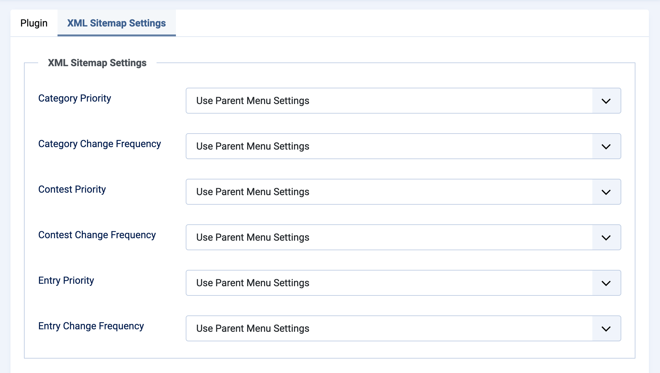 XML Sitemap Settings for NorrCompetition