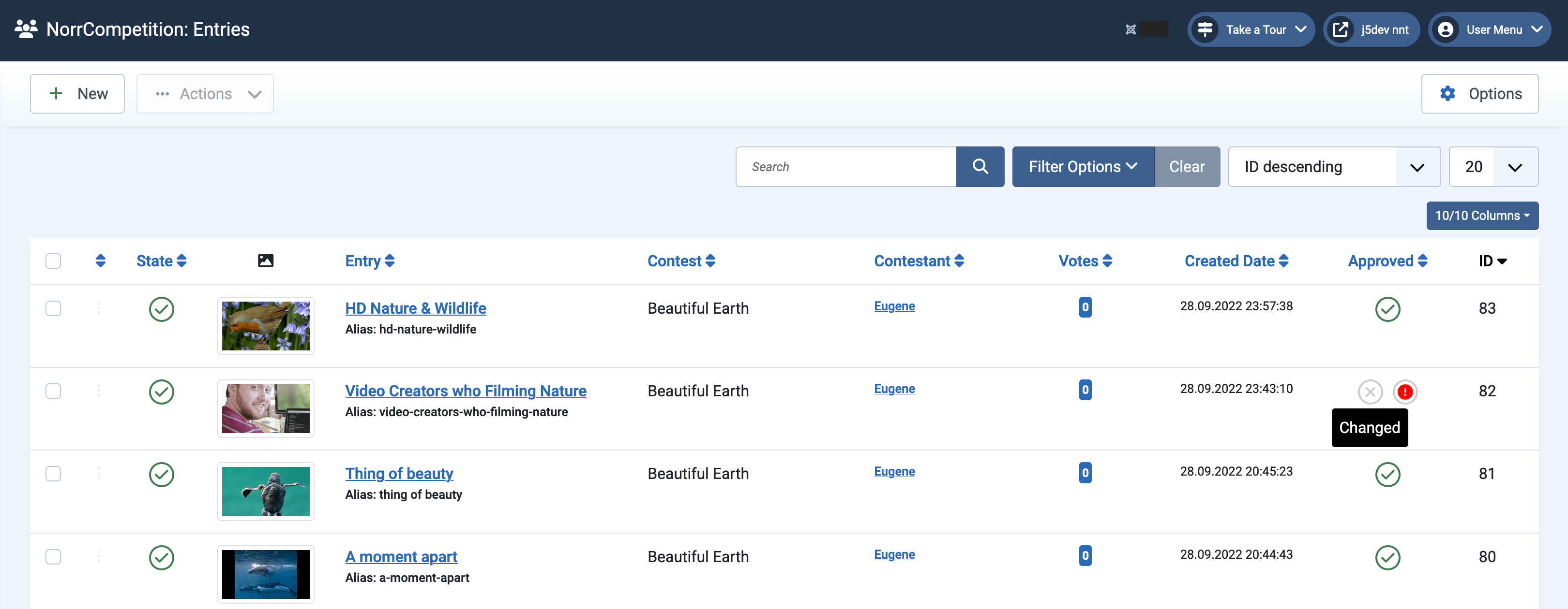 NorrCompetition - List of entires
